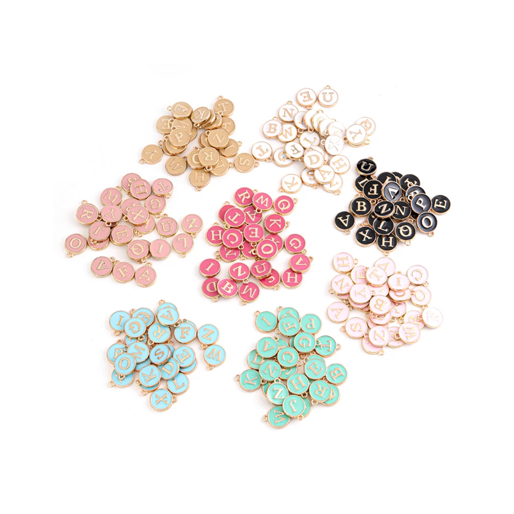 Light Pink Initial Collar Charm