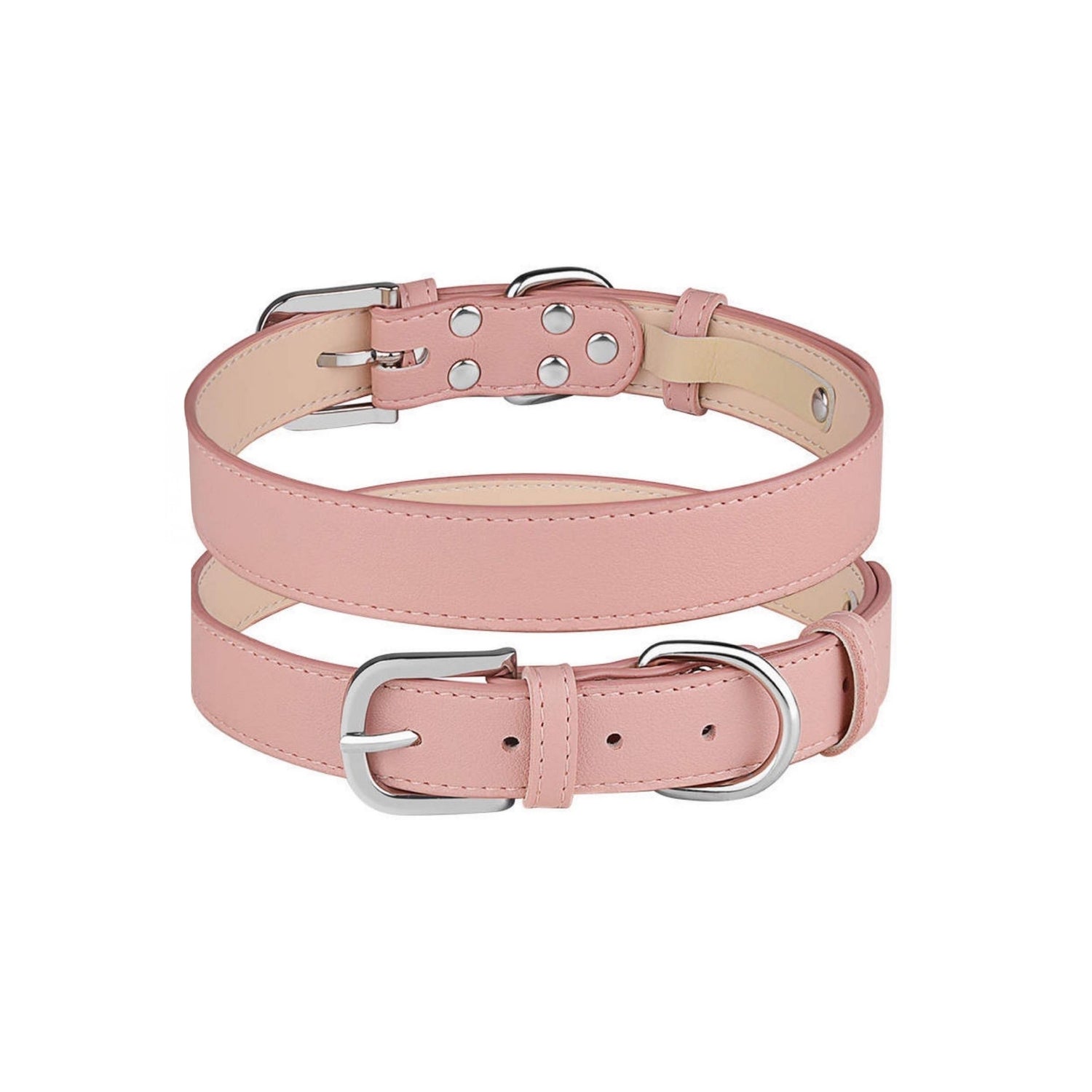 Vegan Leather Collar - Pastel Pink