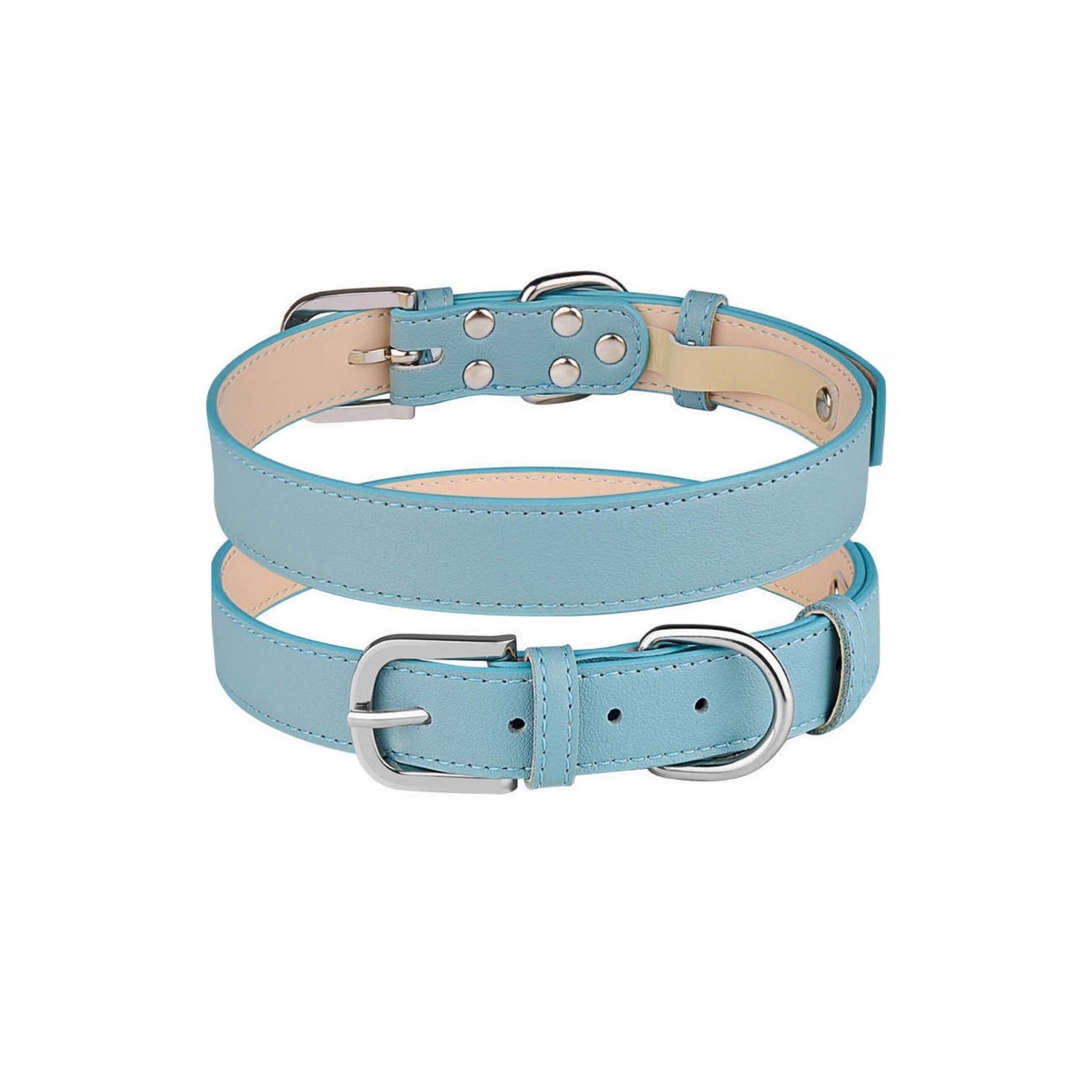 Vegan Leather Collar - Pastel Blue