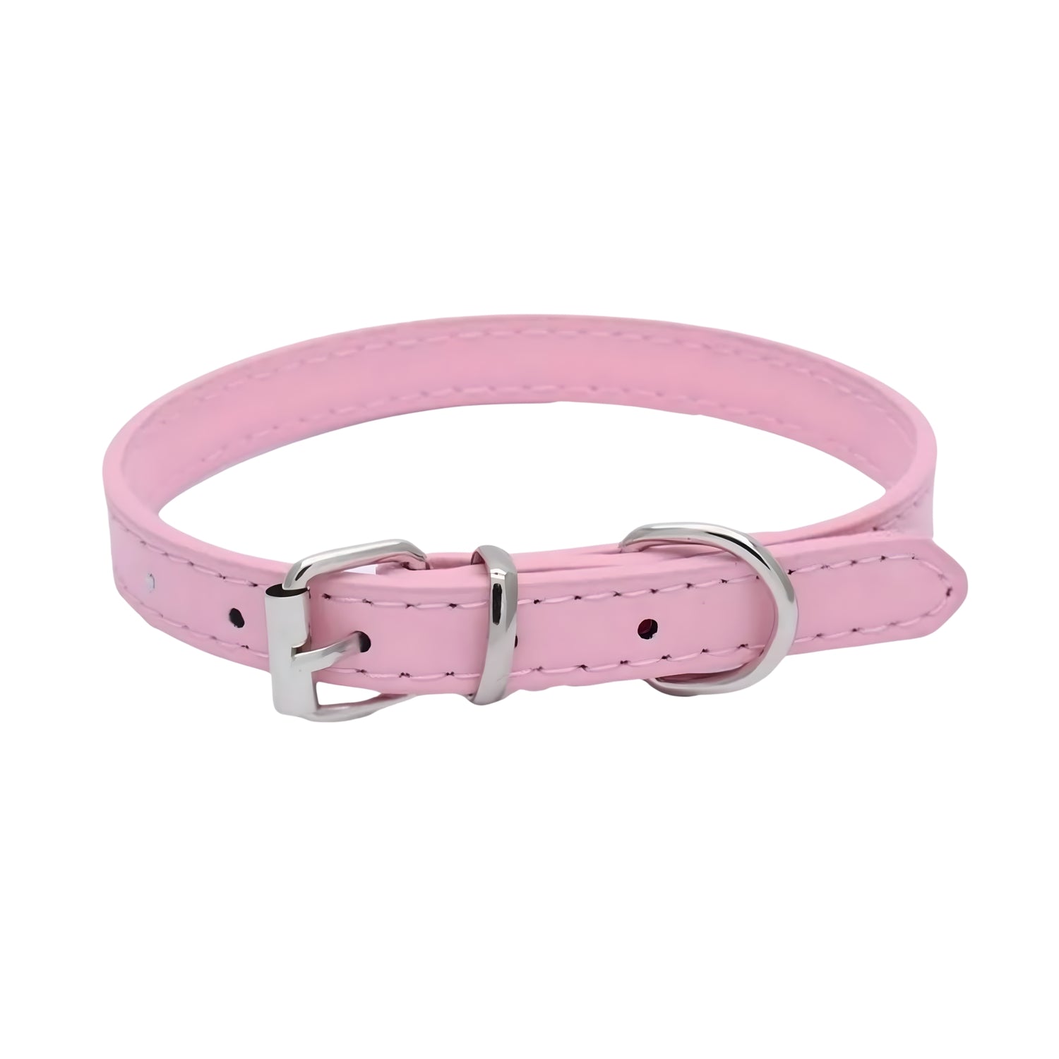 Leather Pet Collar - Baby Pink