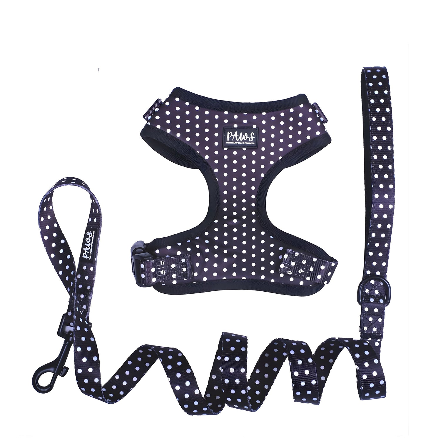 Black Polka Adjustable Harness Set