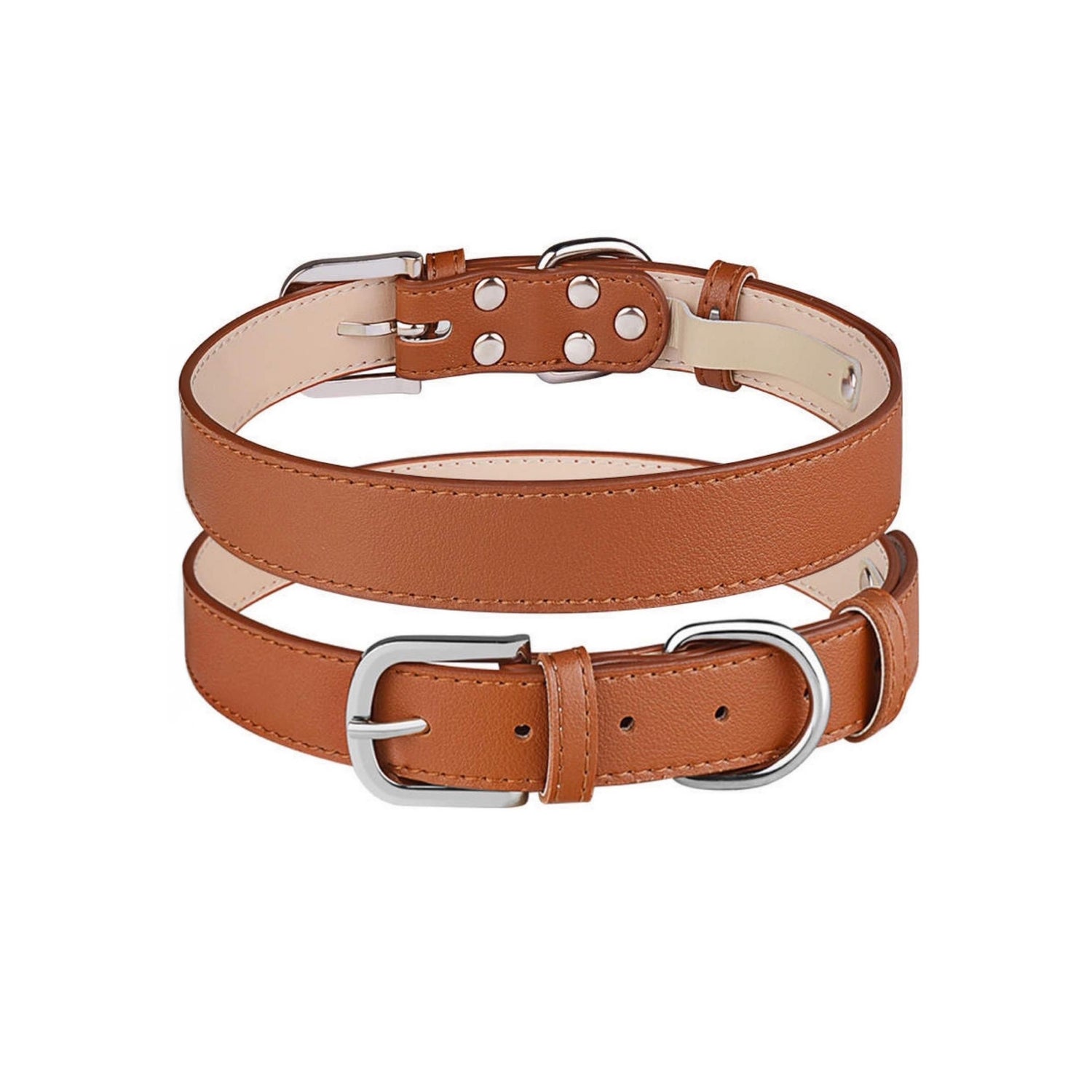 Vegan Leather Collar - Toffee Brown