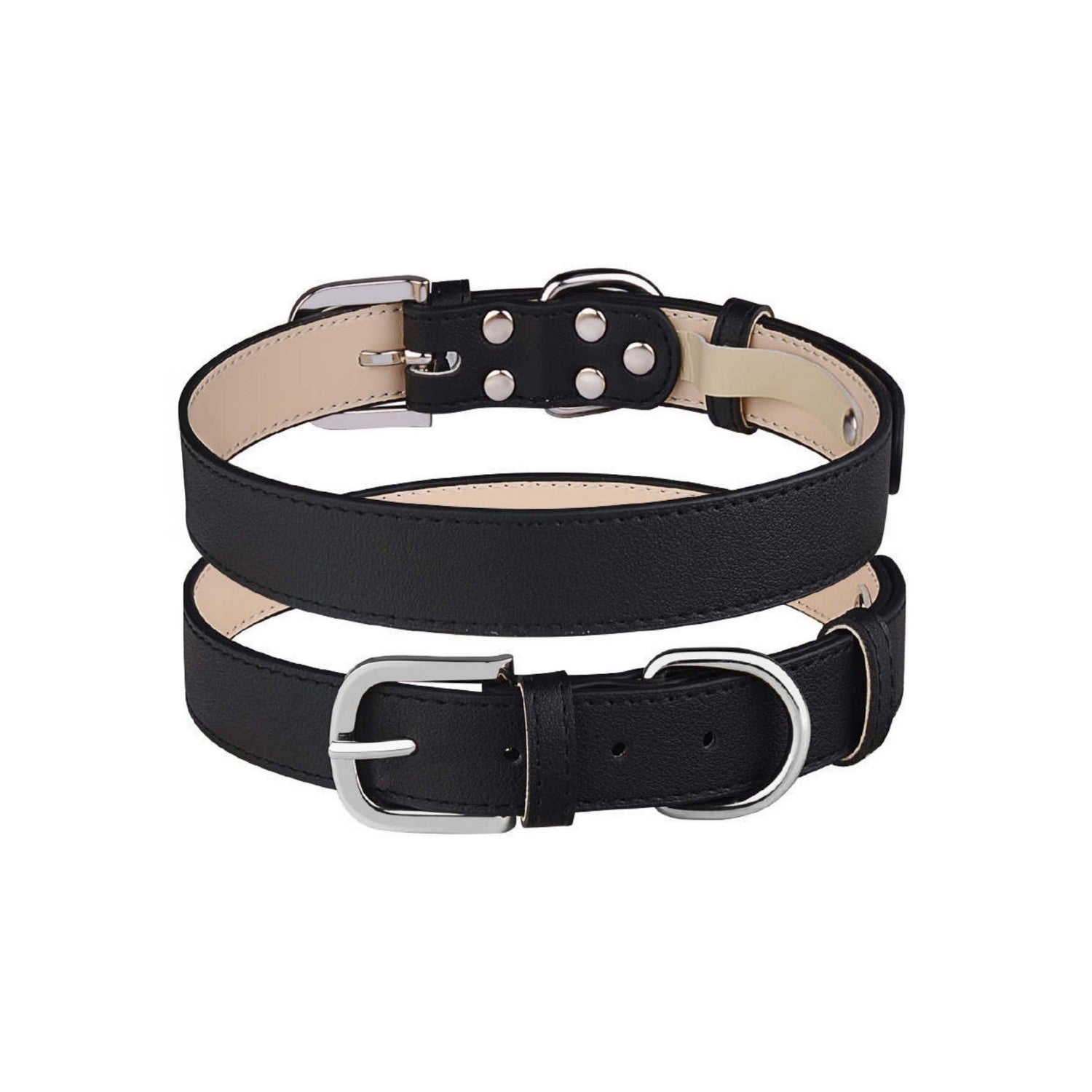 Vegan Leather Collar - Charcoal Black