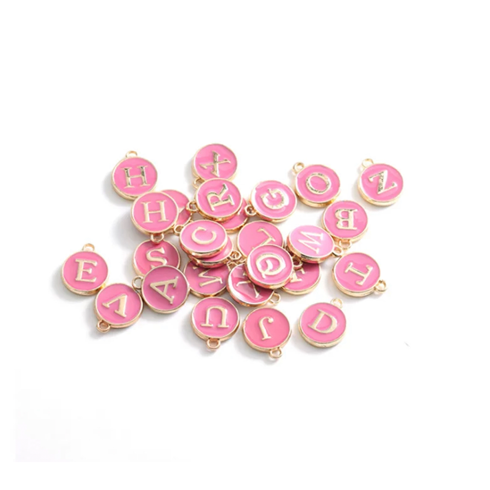 Candy Pink Initial Collar Charm
