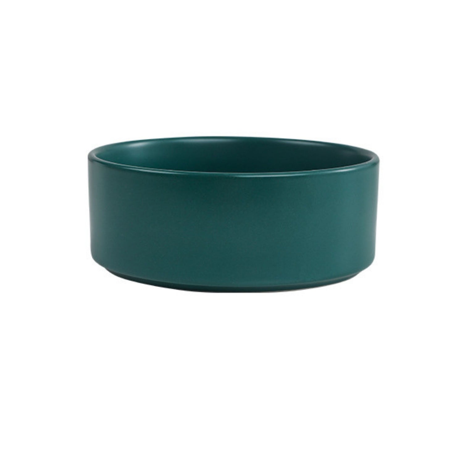 Ceramic Pet Bowl with Bamboo Stand – Green