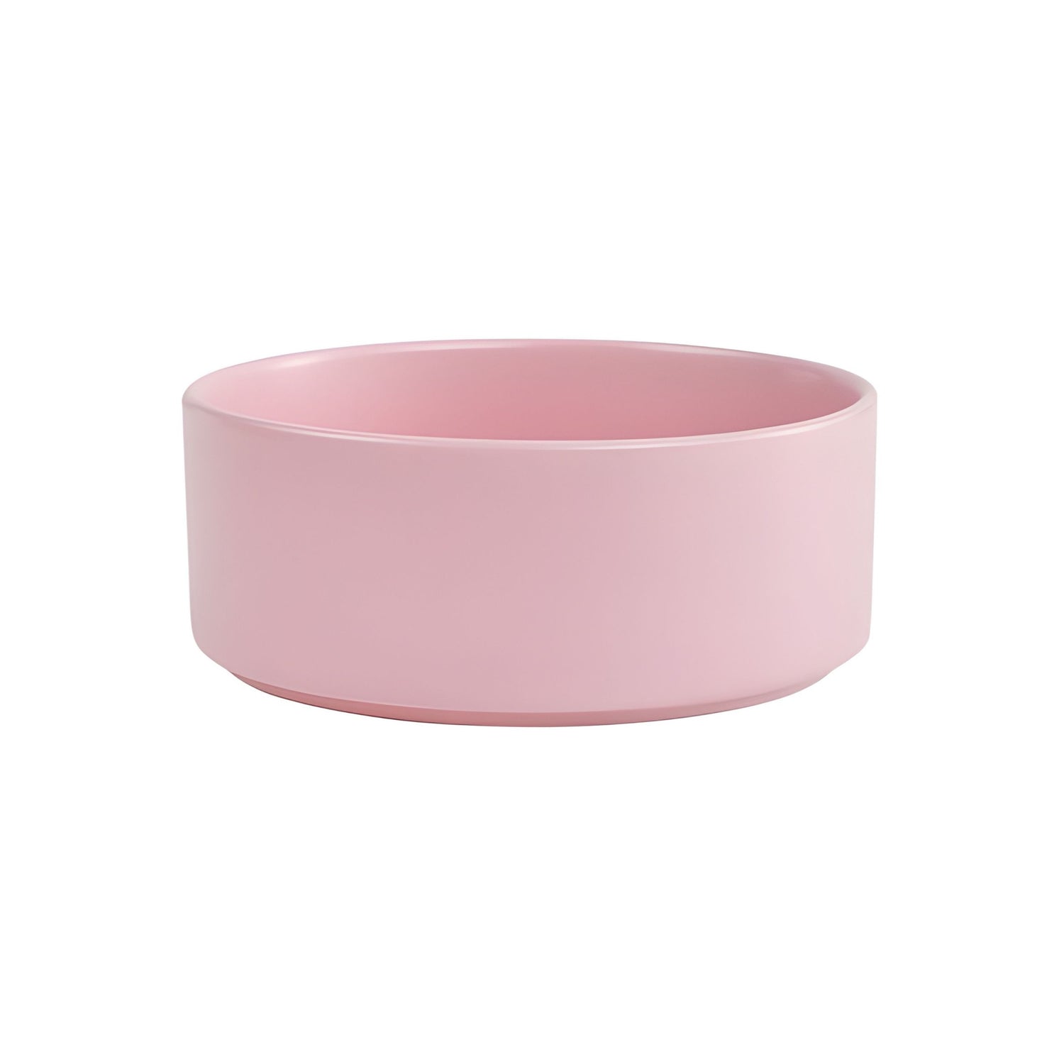 Ceramic Pet Bowl with Bamboo Stand – Pink