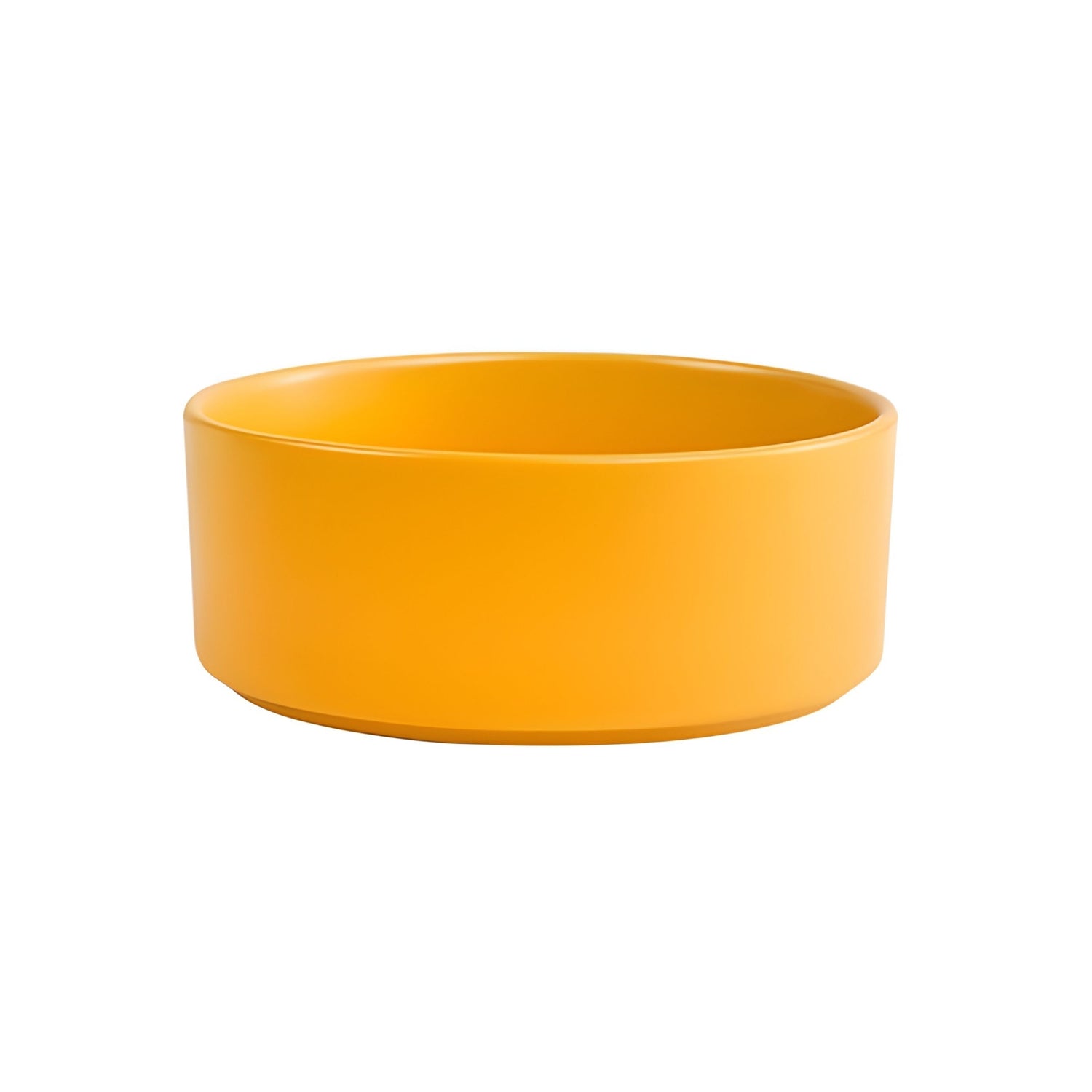 Ceramic Pet Bowl with Bamboo Stand – Yellow