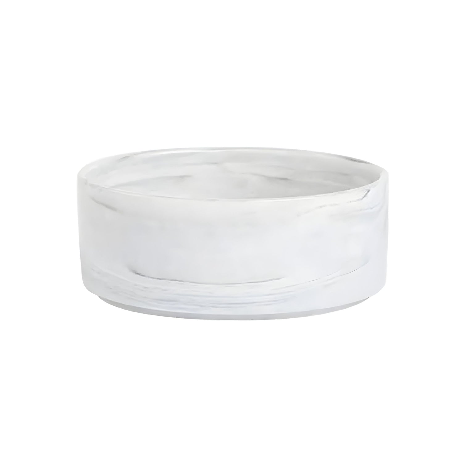 Ceramic Pet Bowl with Bamboo Stand – Marble Grey