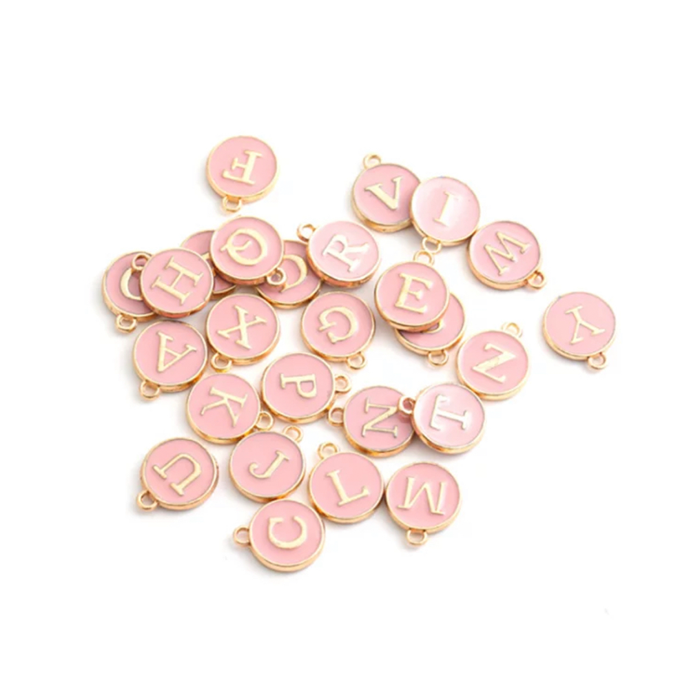 Pink Initial Collar Charm