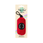 Red Velvet poop bag holder shown from another angle