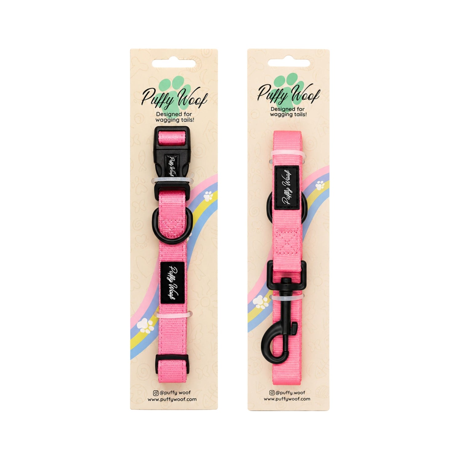 Bubblegum Pink Collar & Leash Bundle