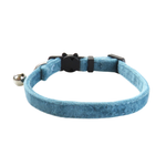 Adjustable Blue velvet cat collar with a matching bow tie by Puffy Woof