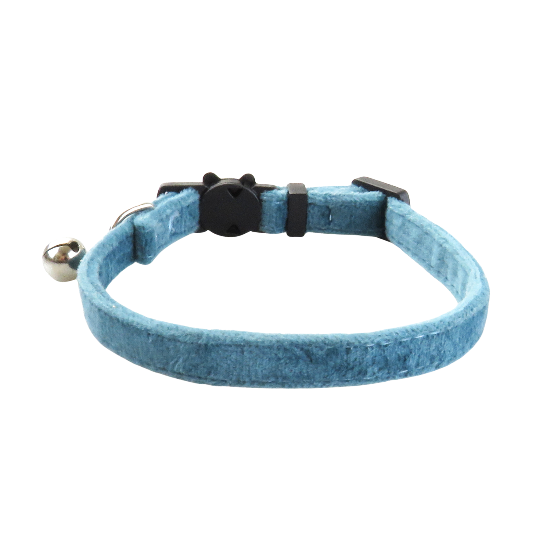 Adjustable Blue velvet cat collar with a matching bow tie by Puffy Woof