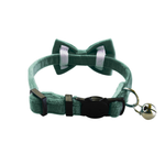 Adjustable Dark Green Cat Collar with Detachable Bowtie, Comfortable & Gentle on Neck, for Cats in Dubai