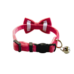 Backside look of Adjustable Red velvet cat collar with a matching bow tie by Puffy Woof
