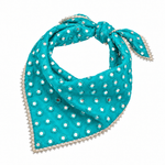 Bright Turquoise Mirror-Embroidered Dog Bandana for Pets in Dubai, UAE | Puffy Woof