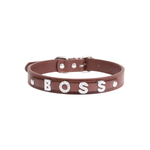 Bling Bling Personalized Dog & Cat Collar Brown | Personalized Luxury Pet Collar