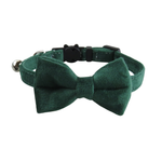 Dark Green Cat Collar with Detachable Bowtie, Comfortable & Gentle on Neck, for Cats in Dubai