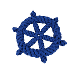 Dog Rope Toy Dog Chew Toys Nautical Wheel Shaped Pet Chew Rope Toy Gift for Dog Cat (Blue)