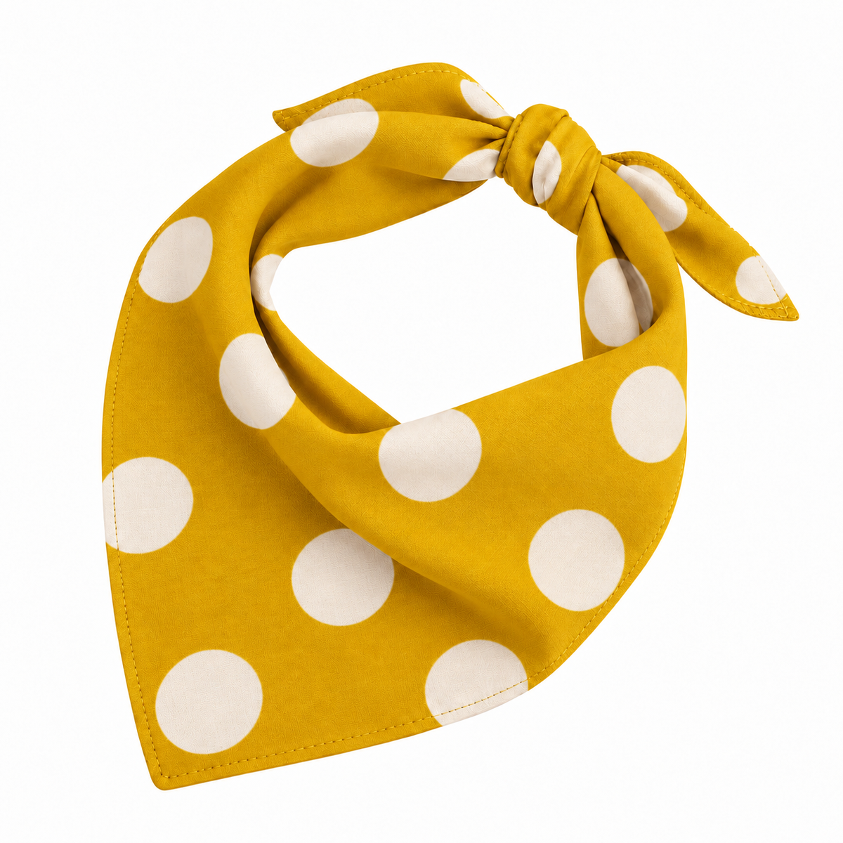 Golden Mustard Polka Dot Dog Bandana for Pets in Dubai, UAE | Puffy Woof