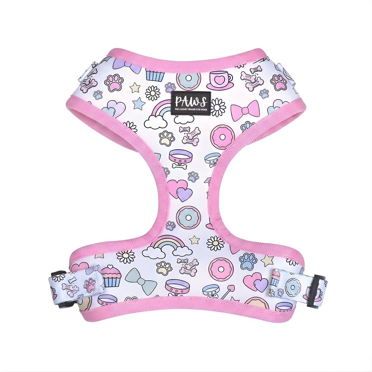 Pink adjustable dog harness with lightweight breathable fabric for pets in Dubai