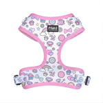 Pink adjustable dog harness with lightweight breathable fabric for pets in Dubai