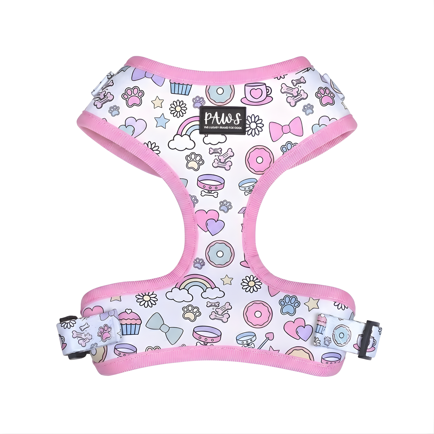 Pink adjustable dog harness with lightweight breathable fabric for pets in Dubai