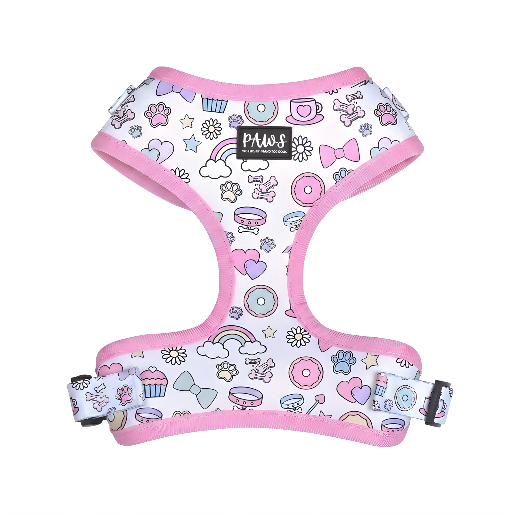 Pink adjustable dog harness with lightweight breathable fabric for pets in Dubai
