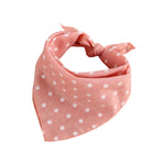 Pink polka dot dog bandana with soft fabric for cute and comfortable pet styling in Dubai