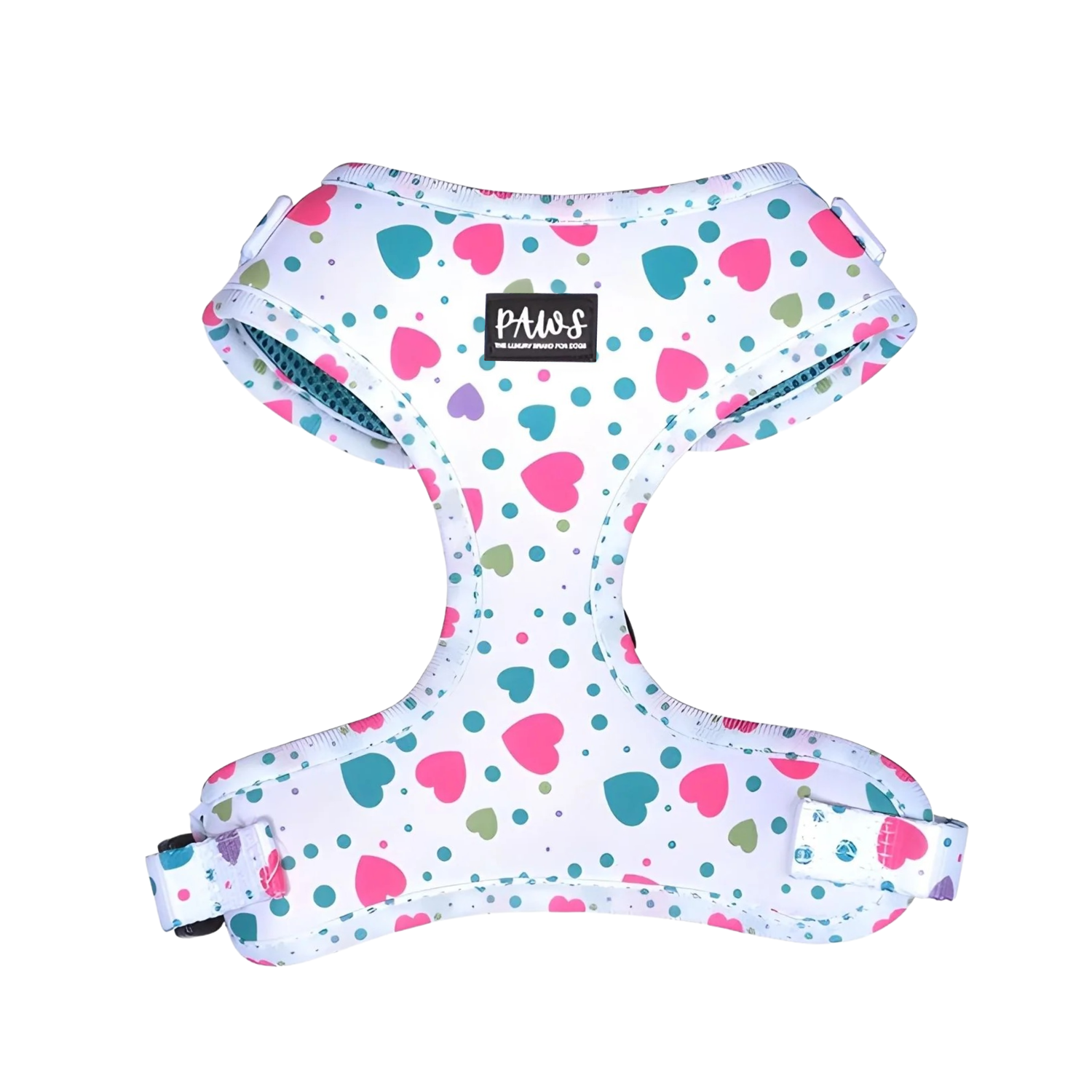 Printed adjustable dog harness with soft padding for small and medium dogs in the UAE