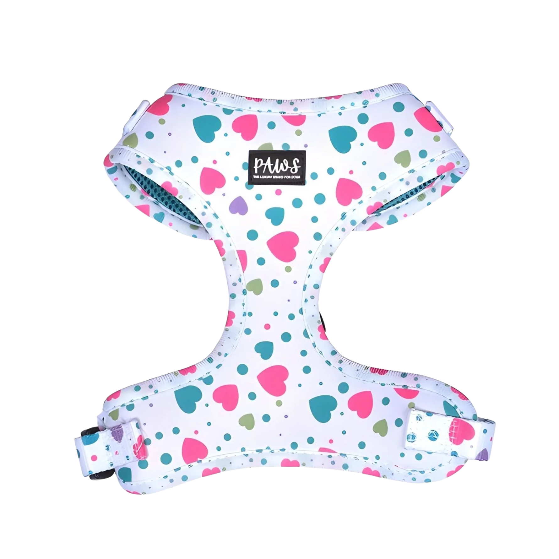 Printed adjustable dog harness with soft padding for small and medium dogs in the UAE