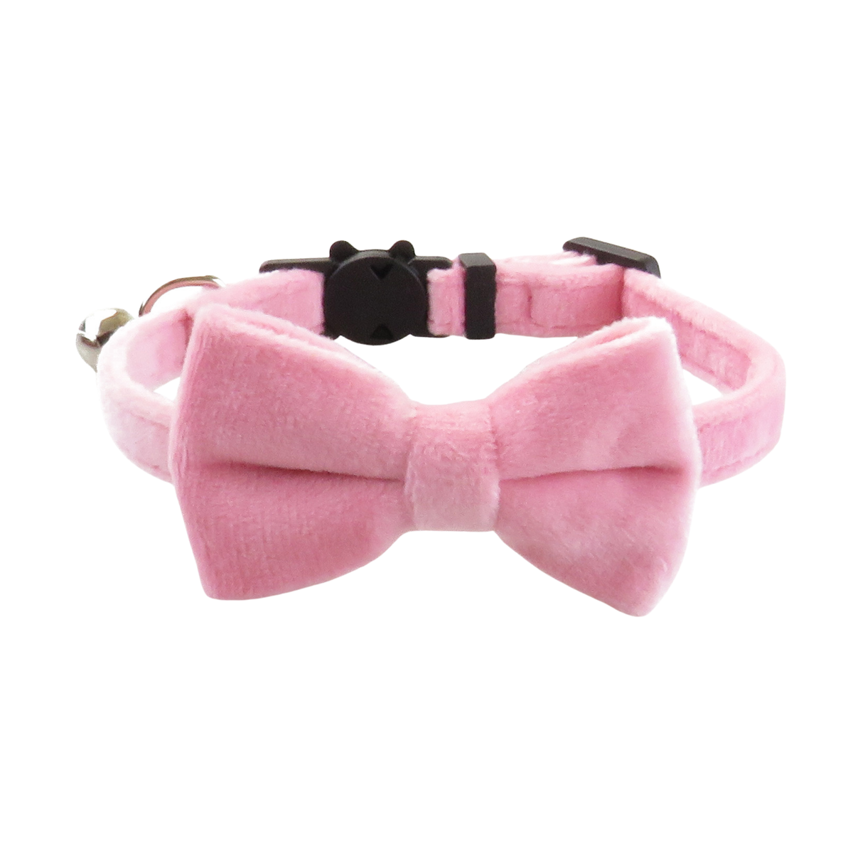 Puffy Woof Adjustable velvet cat collar with matching pink bowtie