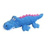 Puffy Woof Dog Squeaky Toys Crocodile Plush Cat Dog Chew Toy Fun Interactive Squeaker Blue