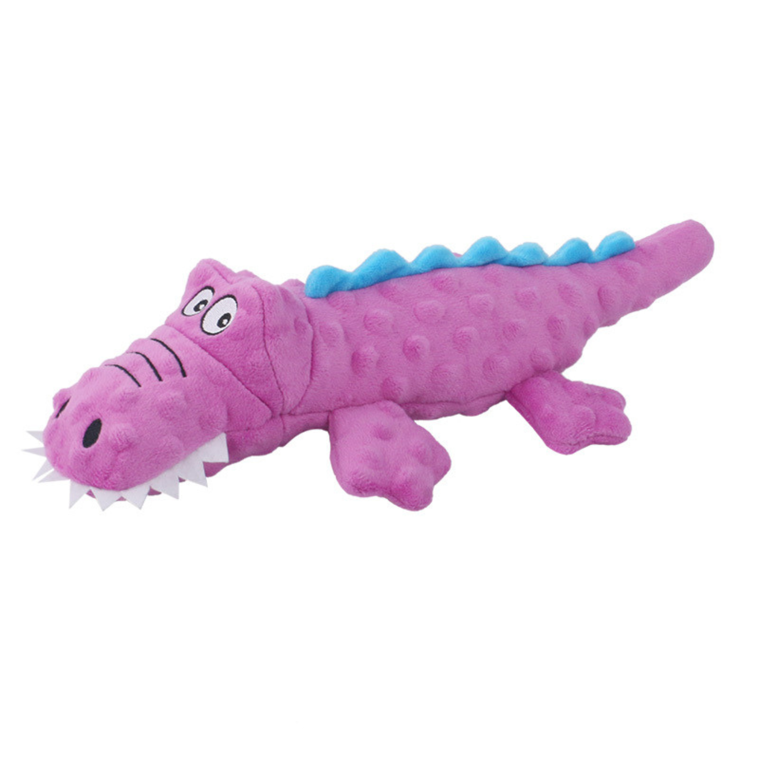 Puffy Woof Dog Squeaky Toys Crocodile Plush Cat Dog Chew Toy Fun (Pink Variation)