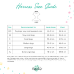 Puffy Woof Dog harness size chart guide - measurement details for choosing the right fit for pets in UAE