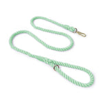 Puffy Woof light green handmade braided cotton rope dog leash