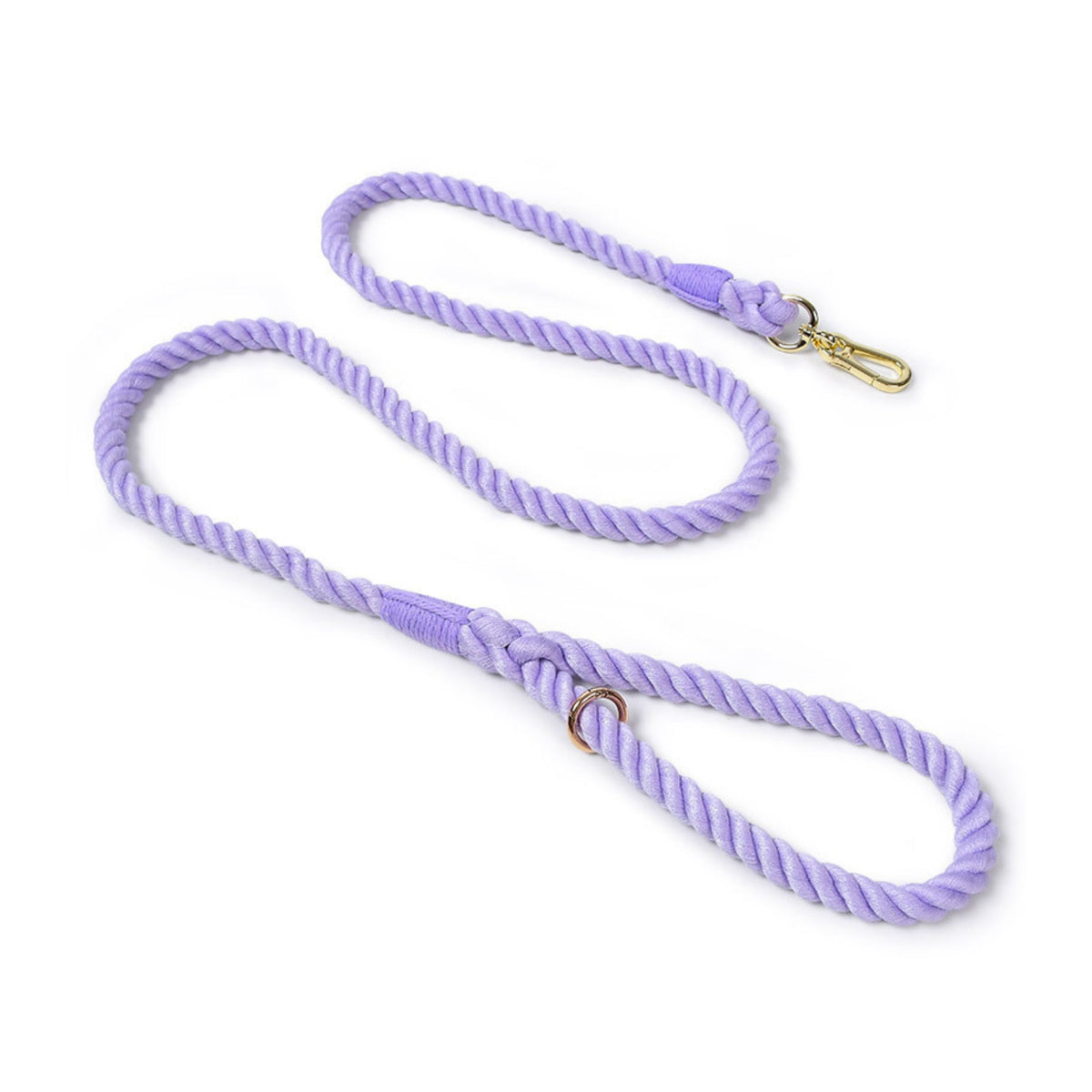 Puffy Woof light velvet handmade braided cotton rope dog leash