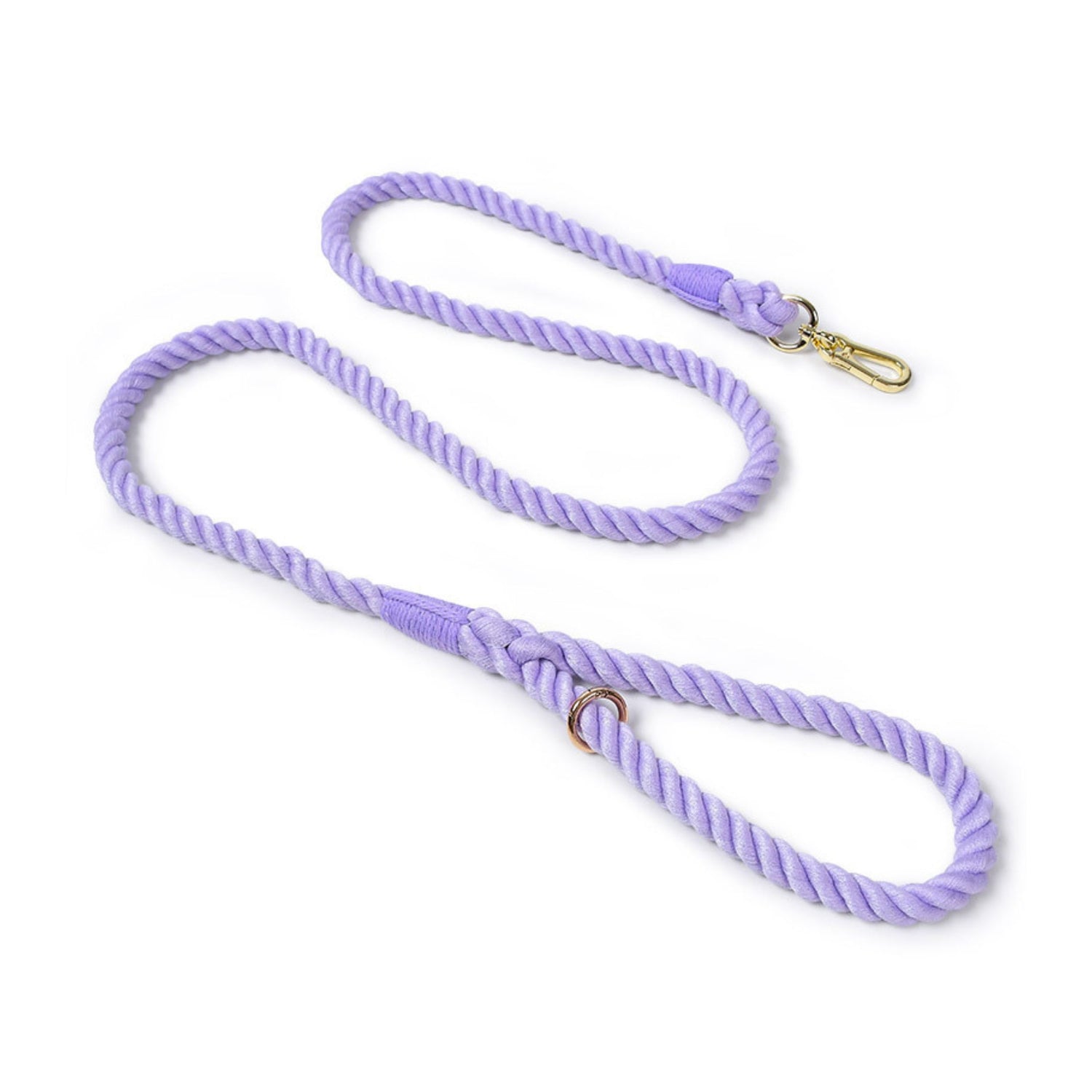 Puffy Woof light velvet handmade braided cotton rope dog leash
