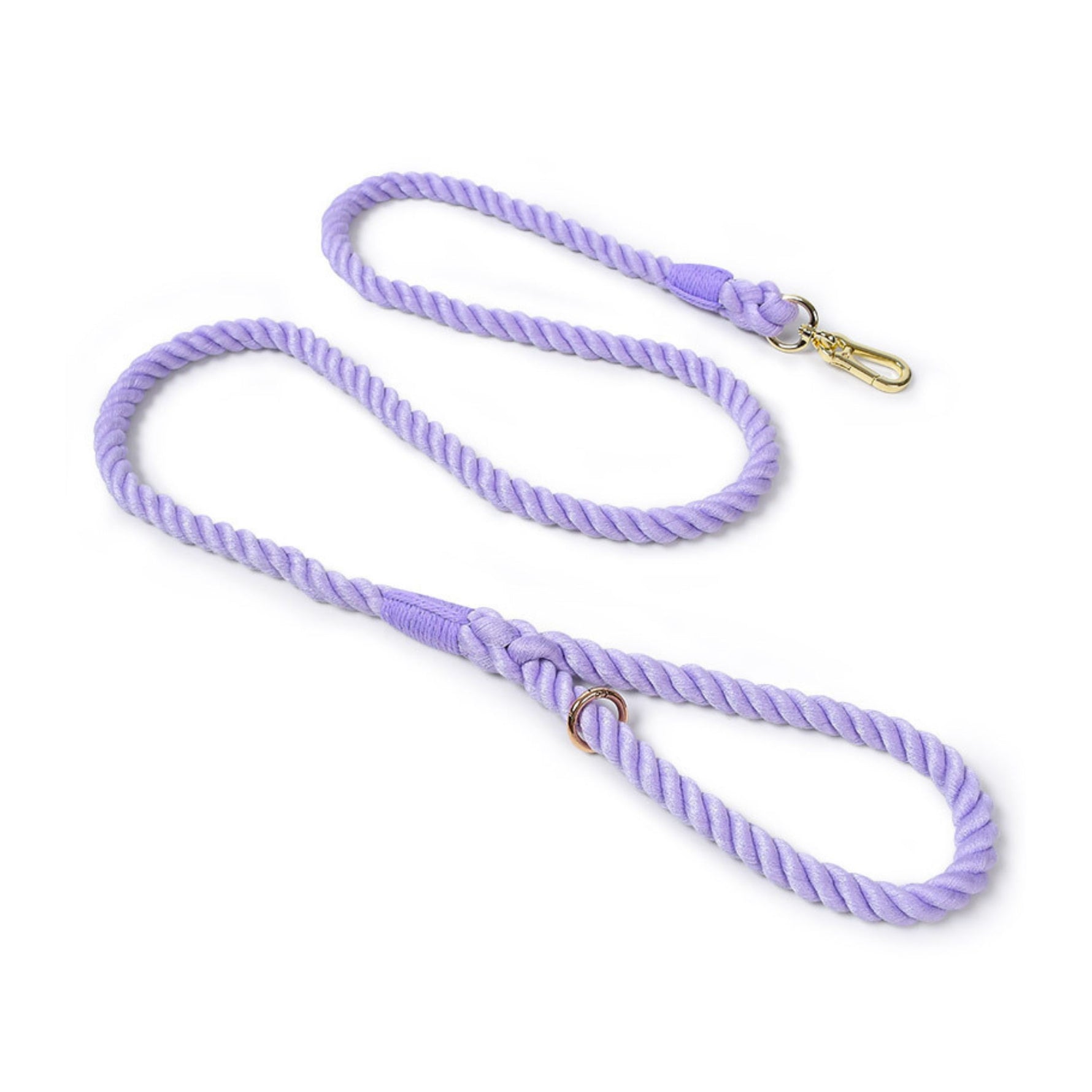 Puffy Woof light velvet handmade braided cotton rope dog leash
