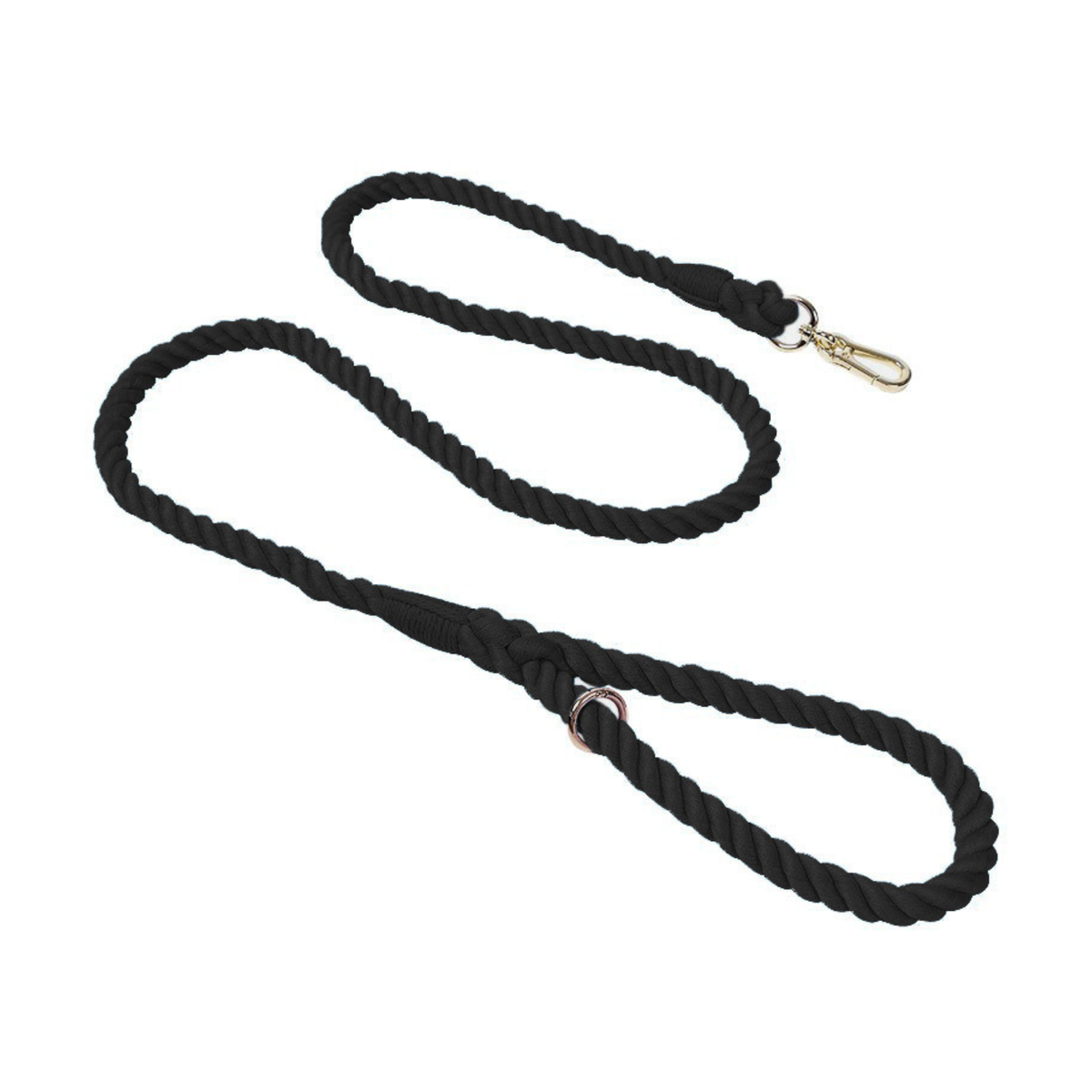 Puffy Woof rope dog leash Black color
