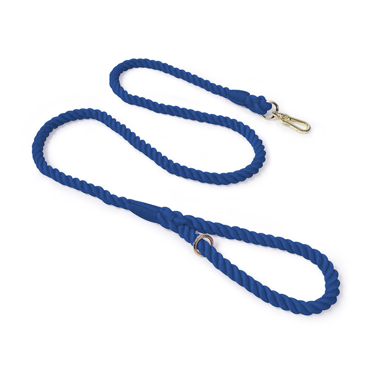 Puffy Woof rope dog leash deep blue color