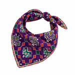 Purple Festive Folk Print Dog Bandana for Pets in Dubai, UAE | Puffy Woof