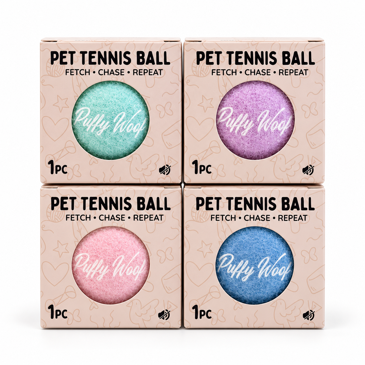 Colour Pop Tennis Balls – Complete Set of 4