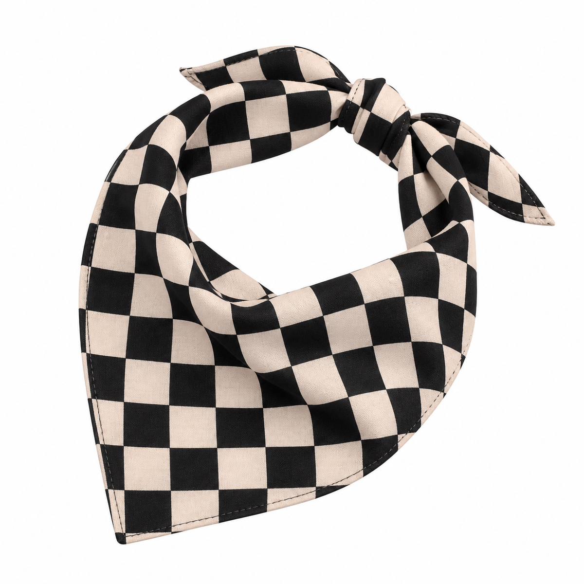 Black and Ivory Checkerboard Pet Bandana for Dogs in Dubai, UAE | Puffy Woof