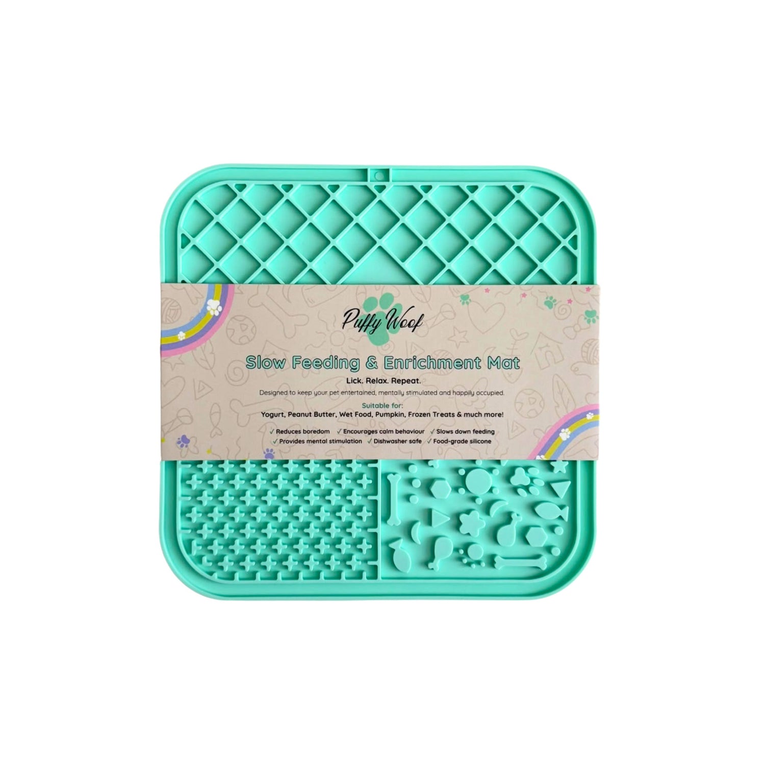 Buttercup & Seafoam Lick Mat Bundle for Dogs & Cats - Silicone Slow Feeders & Enrichment Mats