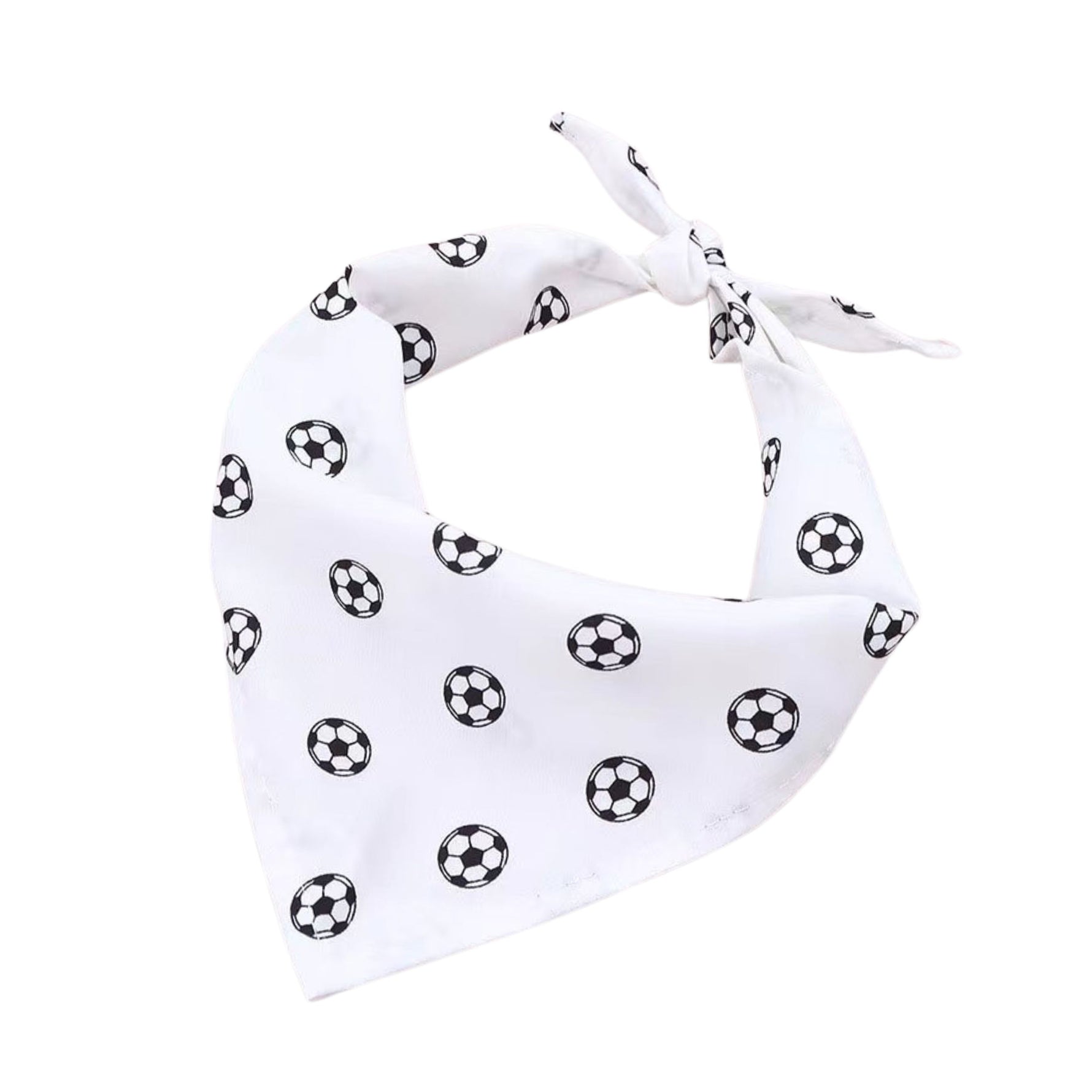 White dog bandana with black print design for fashionable pet styling By Puffy woof in UAE