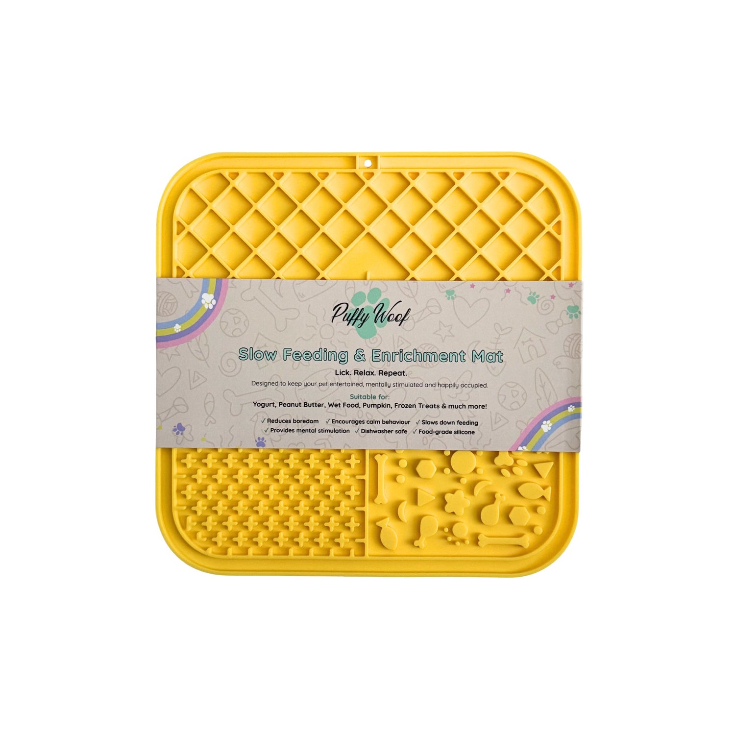 Buttercup Lick Mat for Dogs & Cats - Silicone Slow Feeder & Enrichment Mat