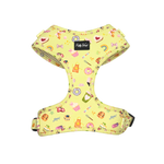 Yellow printed Puffy Woof Chloe Cupcakes collections dog harness with adjustable straps for small and medium dogs in the UAE