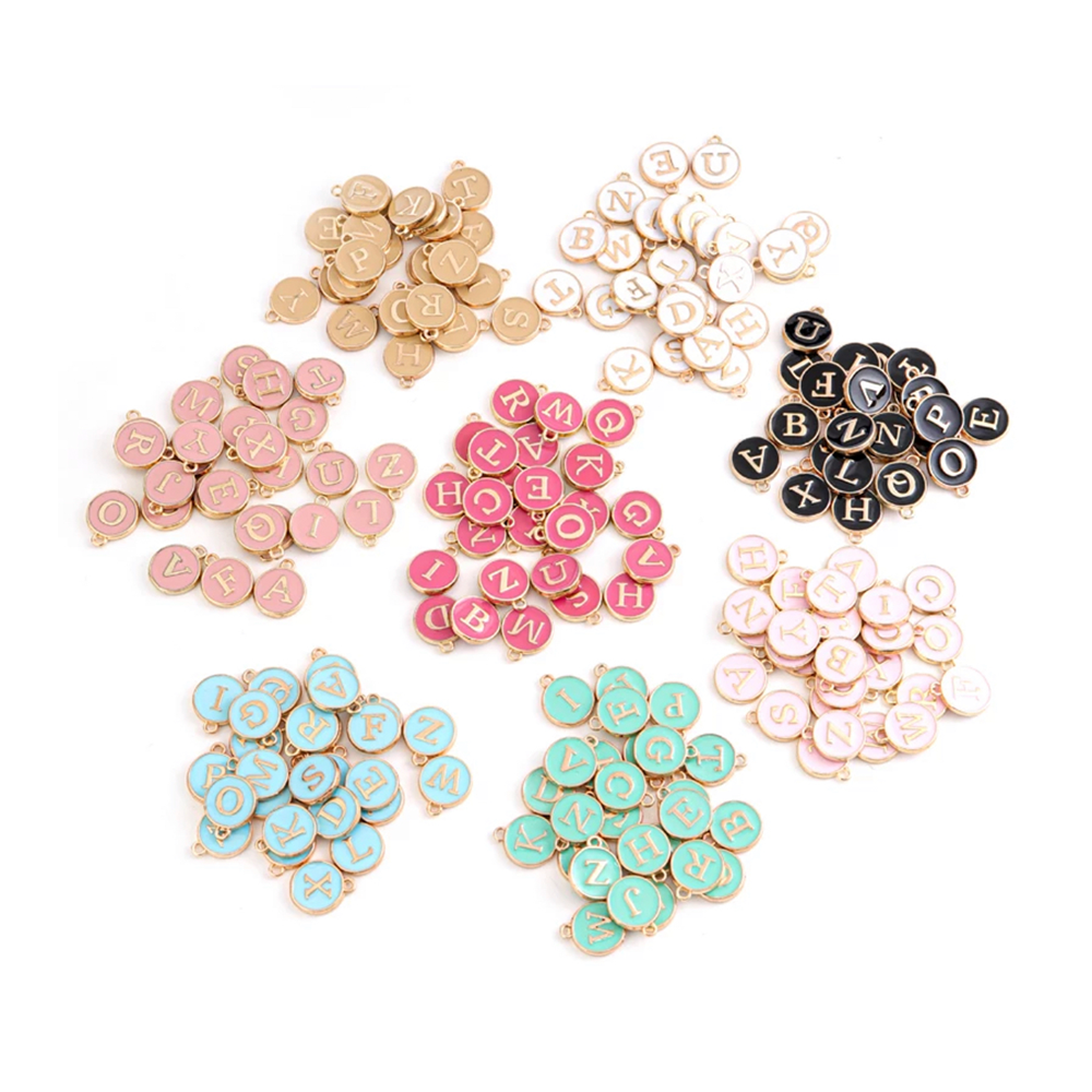 Black Initial Collar Charm